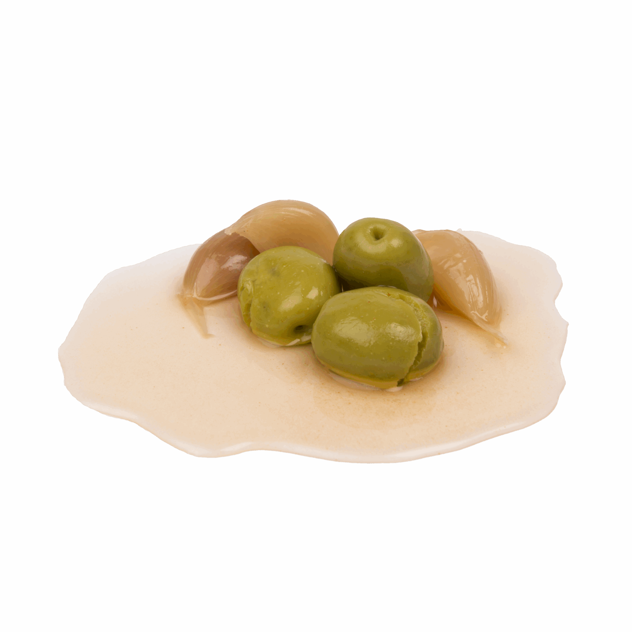 ACEITUNA PARTIDAS ALIÑO AJO DULCE Aceituna partida aliño dulce ajo - Imagen 1